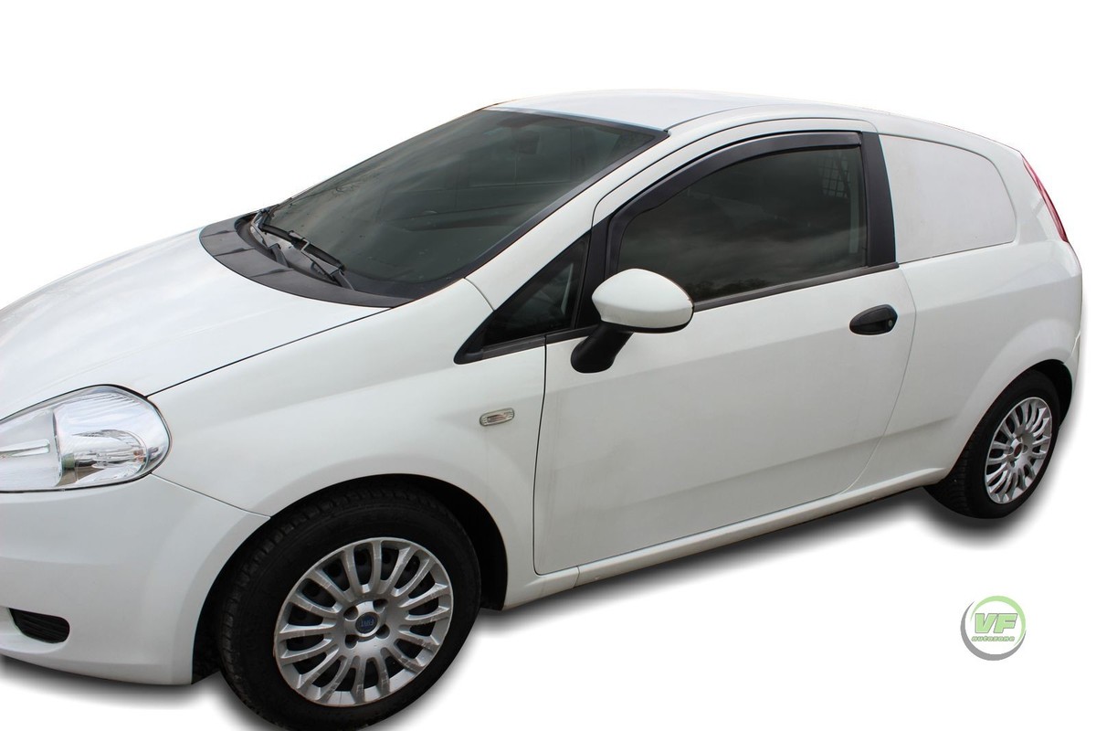 EdgeVisors Tinted Wind Deflectors For Fiat Grande Punto / Evo 2006+ 3-Door Hatchback (2pc)