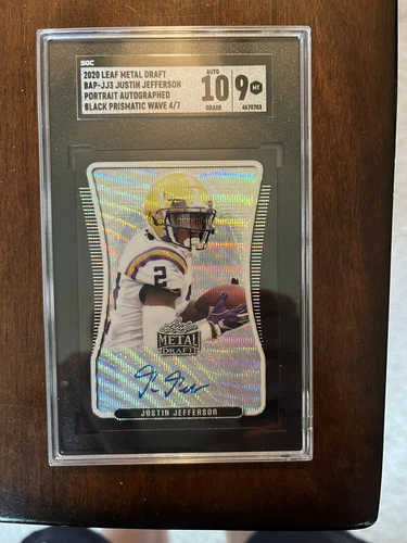2020 Leaf Metal Draft Justin Jefferson Black Prismatic Wave Autograph /7....RC!