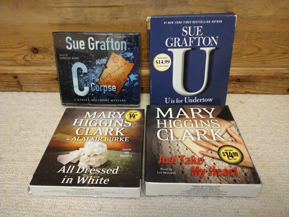 Sue Grafton / Mary Higgins Clark CD Audiobooks Bundle x 4 - Image 1 of 1