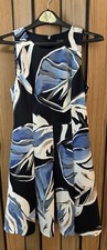 VINCE CAMUTO Womens Navy Short Sleeve Short Wear To Work Fit + Flare Dress 8