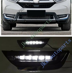 2pcs Deluxe 5-LED DRL Lights Fog Lamp Bezel Turn Signal For Honda CRV 17-18 2pcs Deluxe 5-LED DRL Lights Fog Lamp Bezel Turn Signal For Honda CRV 17-18