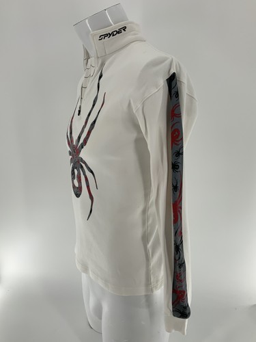 Spyder 1/4 Zip Pullover L Boys White Red Gray Black 100% Cotton YGI V4-91 - Picture 5 of 14