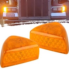 2Pcs for Peterbilt Amber Headlight LED Turn Signal Indicators Running Lights ...