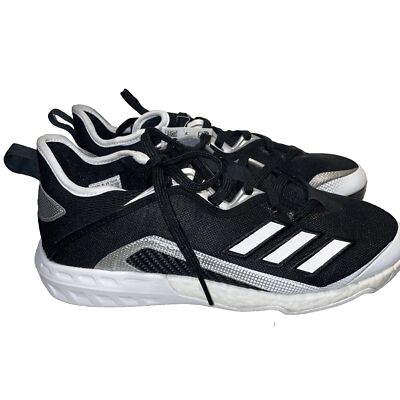 Adidas Boost Icon 6 Baseball Cleats Iron skins Men's Sz 7 EG6488 Black / White