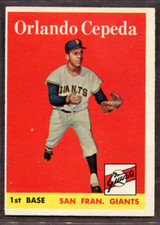 1958 Topps Set-Break #343 Orlando Cepeda RC EX-EXMINT *JAYSACE*