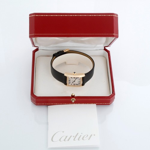 Cartier Tank Francaise W50003N2 1821 25mm Midsize 18k Yellow G...
