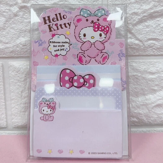 Cute Hello Kitty Twin Sticky Note Memo Pad Index Flag Bookmark Sanrio - Image 2 of 4