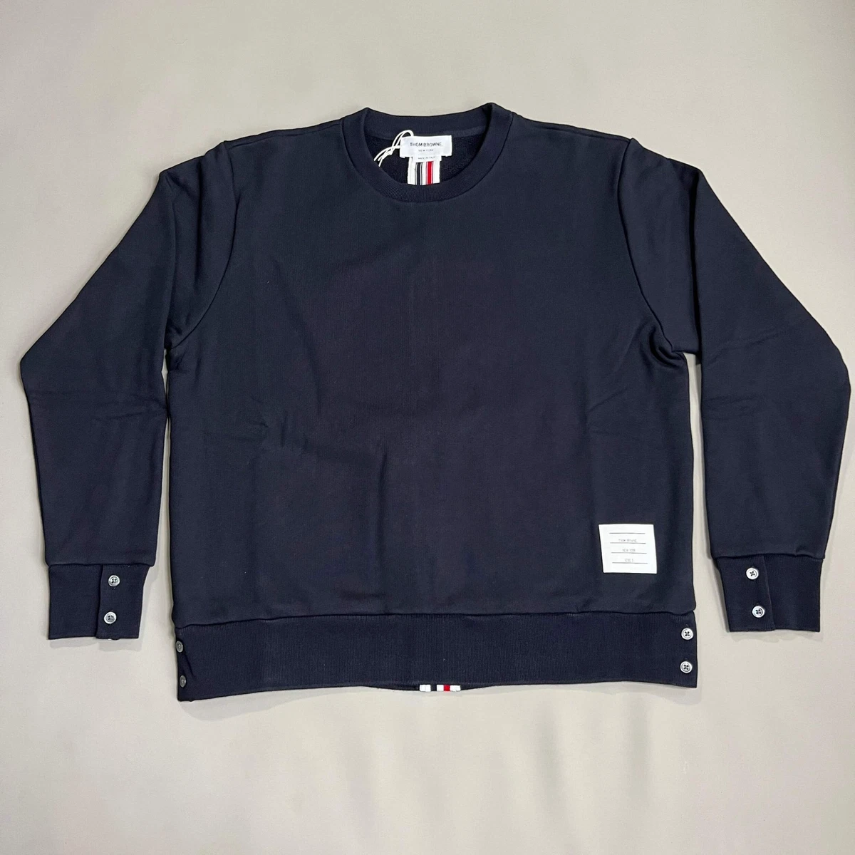 Thom Browne Navy Stripe Trim T-Shirt