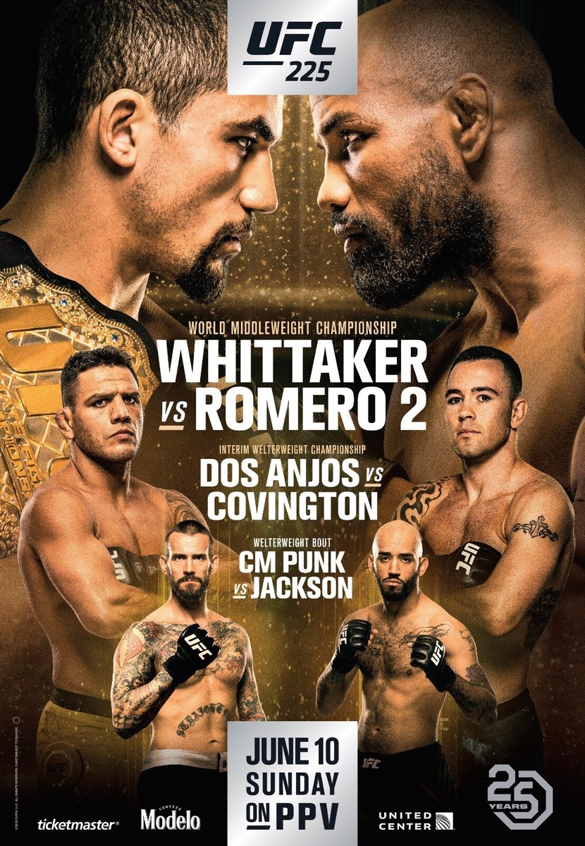 UFC 225 Fight Poster 11x17 Inch - Whittaker vs Romero 2