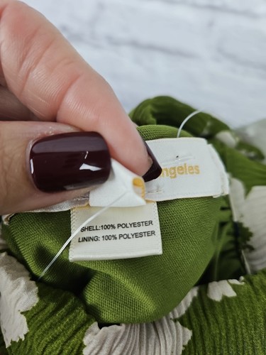Jumpsuit Monteau Los Angeles Gr. M grün Blumen Gürtel weites Bein Neu mit Etikett hinten offen - Bild 14 von 15