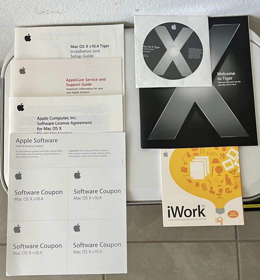 Apple OS X Tiger 10.4 Install DVD Retail Box w/ Setup Manuals And All Inserts - Image 3 of 3