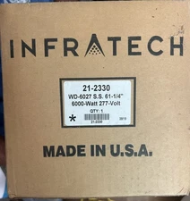Infratech WD6027SS 61.25” Dual Element 6,000 Watt 277V Electric Patio Heater NEW