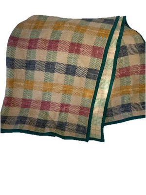 Biederlack of America Plaid Reversible Throw Blanket Acrylic Polyester 55x 70