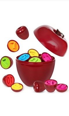 Apple Toy Montessori Educational Learning Number Matching & Color Sorting Toys