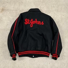 Vintage 1950s rockabilly champion like chain stitched  John’s college jacket 