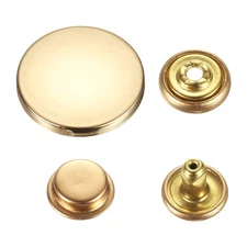 30 Set Press-Stud Cap Button 23mm Metal Snap Fastener for Canvas, Gold