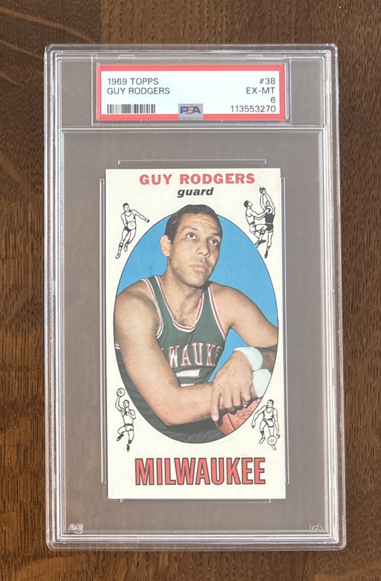1969-70 Topps Basketball Guy Rodgers Milwaukee Card #38 PSA 6