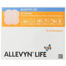 Smith & Nephew Allevyn Life Silicone, Gel, Foam Dressings, 6" x 6" - Box of 10