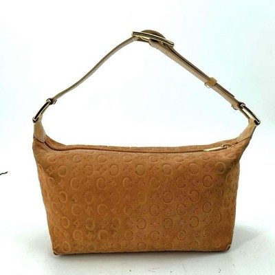 CELINE Hand Bag Tote Bag C Macadam Suede Salmon Pink Authentic