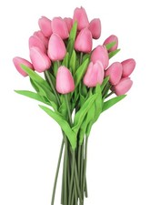 10-Heads Tulips Artificial Flowers Arrangement Centerpiece Decoration Pink