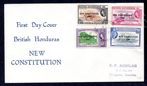 British Honduras - 1961 New Constitution Overprints First Day Cover