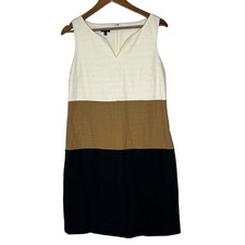 J Crew Women's Chambray Dress Size 4 Blue V-Neck 3/4 Sleeve Casual