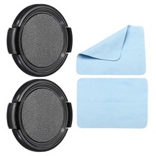 Camera Lens Cap, 2 Pack Sides Pinch Front Lens Cover with Microfiber Cleaning...