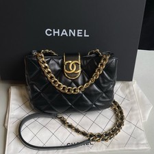 Chanel 22B Hobo Bag Black Lambskin Quilted Gold Chain Hardware [Duties Paid]