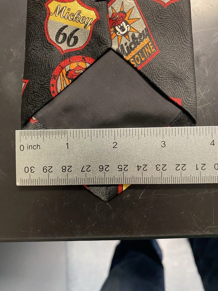Винтажный галстук Mickey Unlimited Tie Gasoline Route 66 новинка Disney 90-е Americana - Изображение 4 из 4