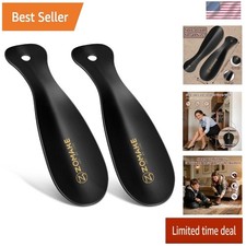 Metal Shoehorn 2 Pack 7.5" Long Shoe Horn Travel Shoe Horn for Kids Men  Women