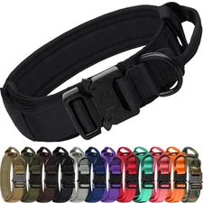 Joytale Adjustable Tactical Dog Collar with Handle, Collar with 2 Patches