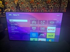 JVC 43 Inch Roku  TV.  With Remote, No Stand Been On  Wall