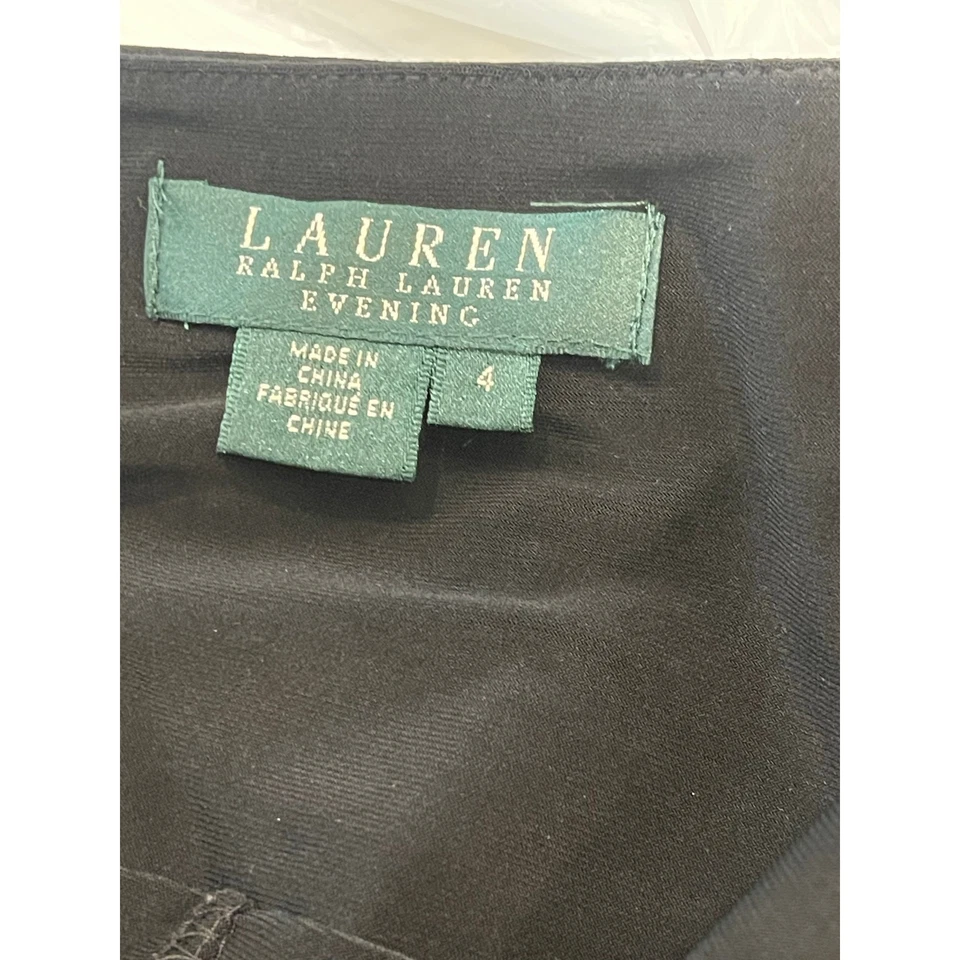 Lauren Ralph Lauren Sequins Maxi Gown Evening Party Dress Women's Size 4 Black - Image 4 of 4