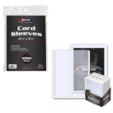 1000 BCW White Border Toploaders &Sleeves Trading Card Protector