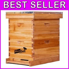 Durable Beehive & Supplies Starter Kit for Novice Beekeepers - 8 Frames Included