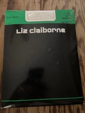 Liz Claiborne Alabaster Control Top Fashion Pantyhose Size 3 Sandalfoot NOS