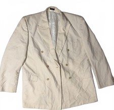 SoHo Collection's Cream Double-Breasted Blazer with Gold Buttons