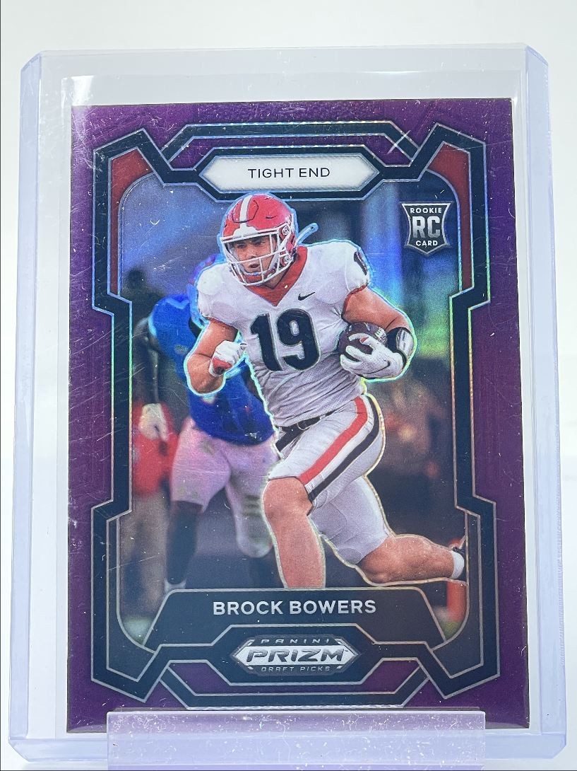 BROCK BOWERS 2024 PANINI PRIZM DRAFT ROOKIE PURPLE BULLDOGS RC /75 Q5110