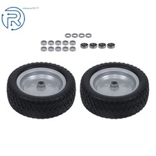 2Pcs 13x5.00-6 Flat Free Tire and Wheel Rubber Riding Lawn Mower Tire With Rim