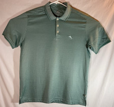 Tommy Bahama Polo Shirt Mens Size L Large Short Sleeve Oil Blue NEW Free Ship 