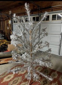 Vintage MCM Aluminum Christmas Tree 6ft 43 Branches