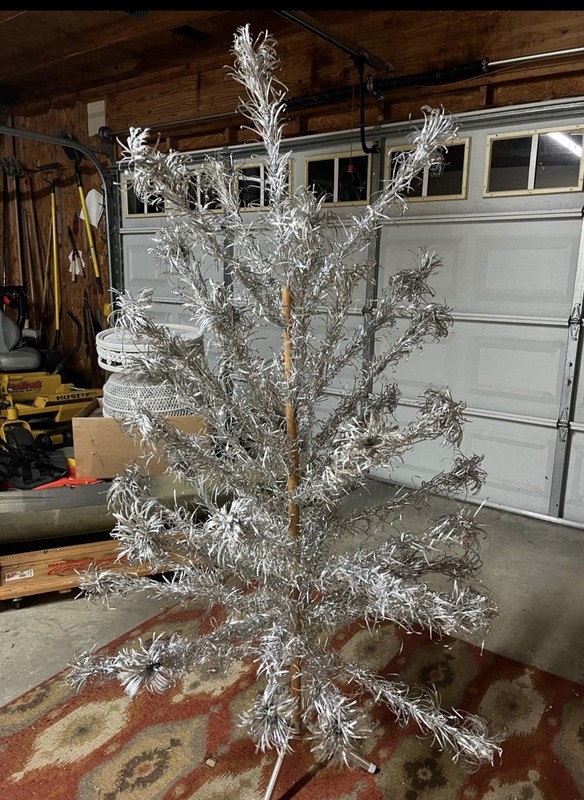 Vintage MCM Aluminum Christmas Tree 6ft 43 Branches