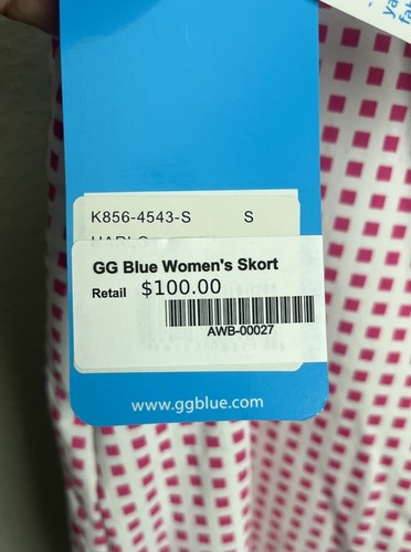 NWT! GG Blue Luxe Sport Women's S Skort Skirt Pickleball Tennis Golf White/Pink - Picture 9 of 11