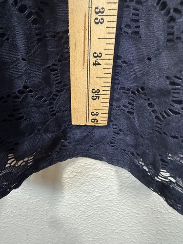 Laundry By Design Dress Womens 14 Navy Blue Lace Short Sleeve Lined Floral - Picture 5 of 7