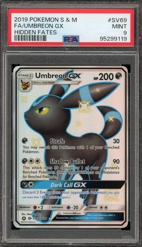 Pokemon Umbreon GX Hidden Fates Full Art #SV69 PSA 9 Mint