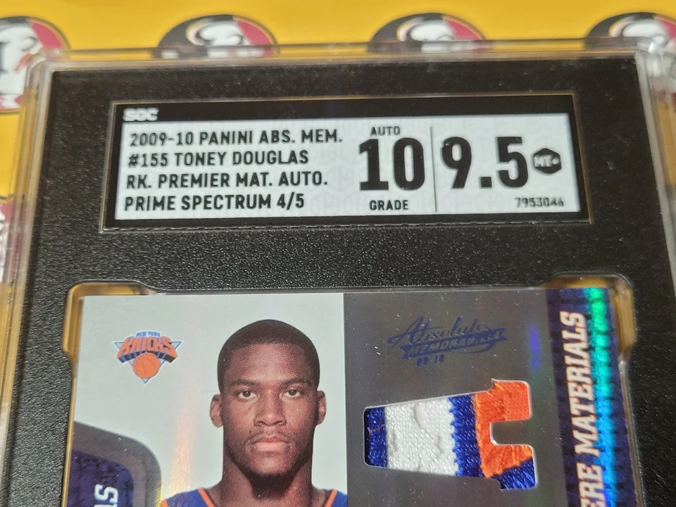 2009-10 Absolute Memorabilia #155 Toney Douglas Jersey 4/5 RC SGC 9.5 Auto 10 - Image 2 of 4