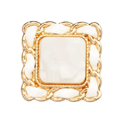 5pcs Vintage Square Alloy Button with Braided Border, 21mm for Sewing & Crafts - Picture 7 of 9