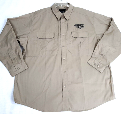 511 Tactical Series Men's Size XL Shirt Tan Long Sleeve Vented Utility Roll Tab - Picture 2 of 23