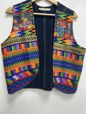 Jennifer Groskin Women Vintage Embroidered Tangibles Knitted Sweater Vest Size L