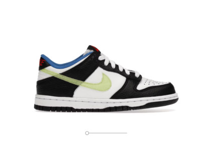Nike Size 6GS Dunk Low Lemon Twist Signal Blue Green - DQ0977-100